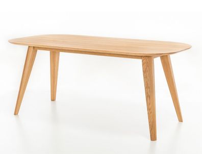 Esstisch Olavi 21 Eiche natur geölt 160x90 cm Massivholztisch oval