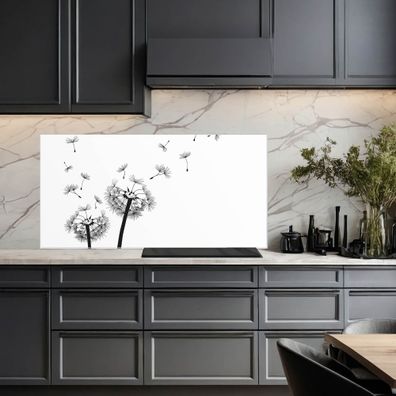 banjado® Küchenrückwand aus gehärtetem Glas magnetisch Motiv Pusteblume 2