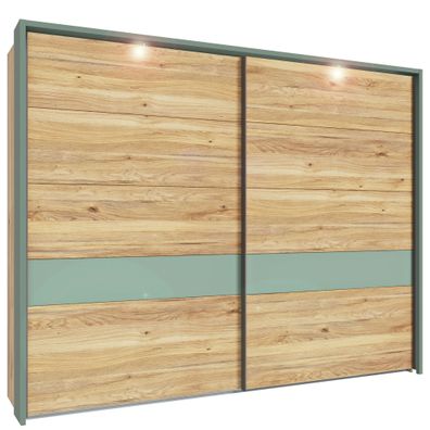 Schwebetürenschrank Wenke 2 Mauvella Oak 281x216x68 cm Schrank LED