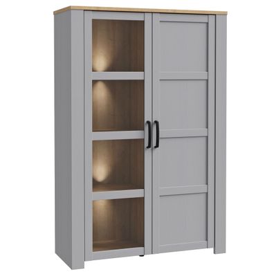 Vitrine Bonar 3 Grey Oak 107x161x42 cm Wohnzimmervitrine Schränke