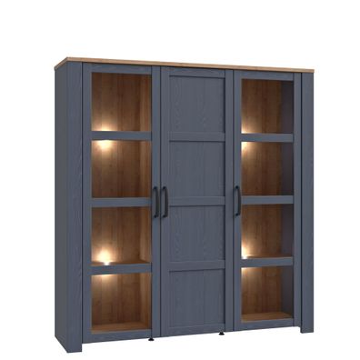 Vitrine Bonar 2 Navy Oak 151x161x42 cm Wohnzimmervitrine Schränke