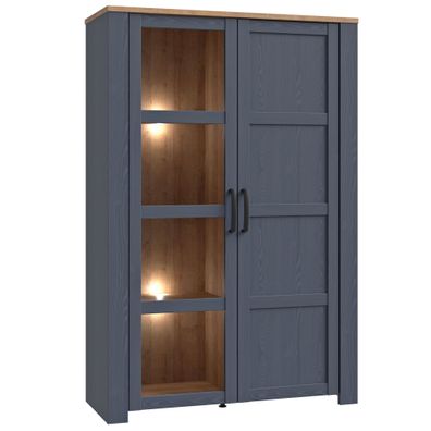 Vitrine Bonar 3 Navy Oak 107x161x42 cm Wohnzimmervitrine Schränke