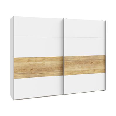 Schwebetürenschrank Melia 1 Weiß 270x211x62 cm Kleiderschrank