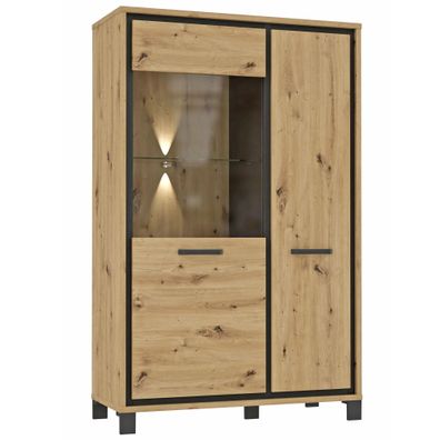 Highboard Trace 17 Artisan Eiche 102x162x42 cm LED Wohnzimmer