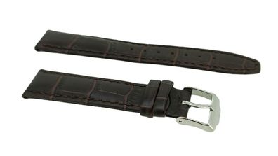 Jacques Lemans | Uhrenarmband Leder 18mm Krokoprägung braun | JL 1-1863