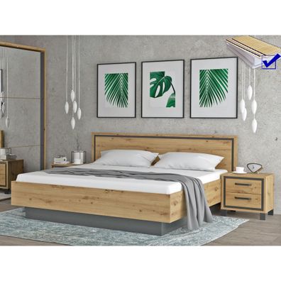 Schlafzimmer Trace 82 Artisan Eiche 7-teilig Matratze Doppelbett