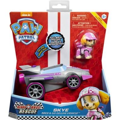 Paw Patrol - Ready, Race, Rescue, Skyes Race & Go Deluxe Basis Fahrzeug (mit Figur)