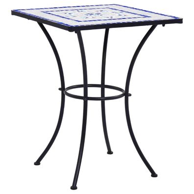 vidaXL Mosaik-Bistrotisch Blau und Weiß 60 cm Keramik