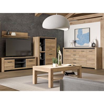 Wohnzimmer Cayden 35 Mauvella Oak 5-teilig Lowboard Highboard