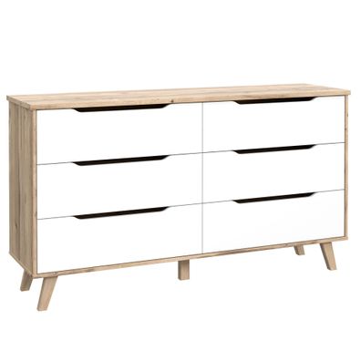 Schubkastenkommode Vanadis 2 weiß 155x87x42 cm Kommode Schrank