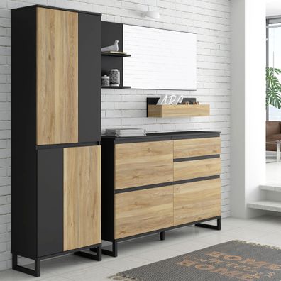 Garderobe Quinto 12 Mauvella Oak 220x205x35 cm Schuhschrank Diele