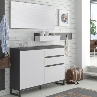 Garderobe Quincy 14 Secret Grey 180x200x35 cm Schuhschrank Diele