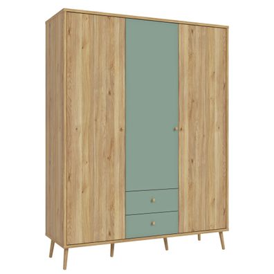 Kleiderschrank Wenke 10 Mauvella Oak 155x202x52 cm Drehtürenschrank