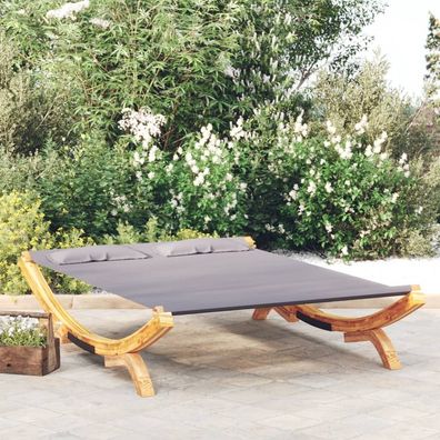 vidaXL Sonnenliege 165x188,5x46 cm Bugholz Massiv Anthrazit