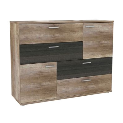 Kommode Skip 2 Eiche Antik 125x96x42 cm Sideboard Wohnzimmerkommode