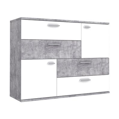 Kommode Skip 4 Beton 125x96x42 cm Sideboard Wohnzimmerkommode