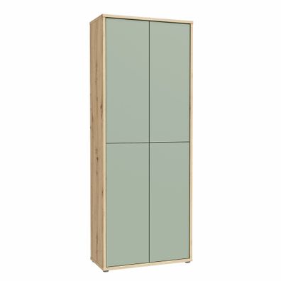 Garderobenschrank Anea 1 Salbei 75x192x35 cm Schuhschrank