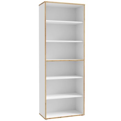 Regal Keijo 6 Weiß Artisan Oak 85x227x42 cm Regal Regalschrank Büro
