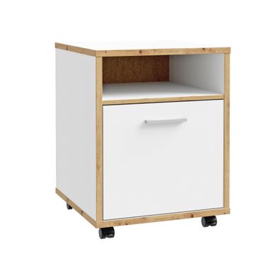 Rollcontainer Keijo 13 Weiß Artisan Oak 50x64x52 cm Büro Büroschrank