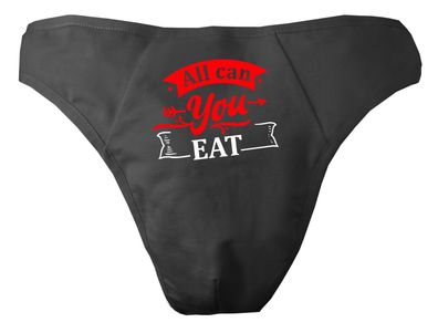 Herren String Tanga bedruckt mit "All can you eat"