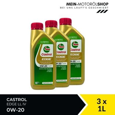 Castrol Edge 0W-20 LL IV 3x1 Liter