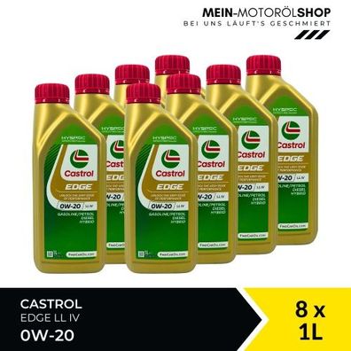 Castrol Edge 0W-20 LL IV 8x1 Liter