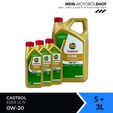 Castrol Edge 0W-20 LL IV 5 + 3 Liter