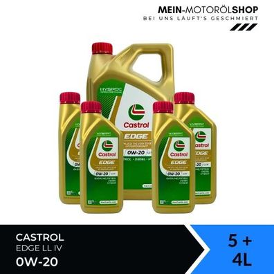 Castrol Edge 0W-20 LL IV 5 + 4 Liter