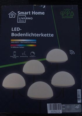 Livarno home LED Bodenlichterkette 5er Zigbee Halbkugel