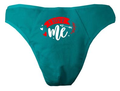 Herren String Tanga bedruckt mit "I love me"