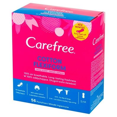 Carefree Cotton Flexiform Damenbinden Fresh Scent - frischer Duft 1p.-56pcs