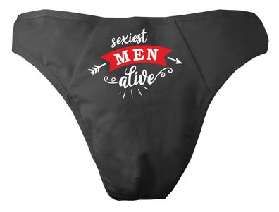 Herren String Tanga bedruckt mit "Sexiest men alive"