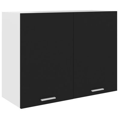 vidaXL Hängeschrank Schwarz 80x31x60 cm Holzwerkstoff