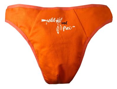 Herren String Tanga bedruckt mit "Wild und frei"