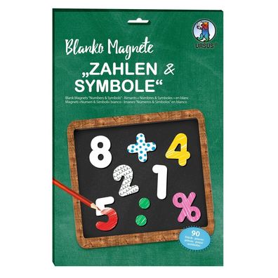 URSUS Magnete Zahlen & Symbole Blanko 90 St