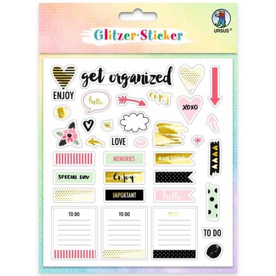 URSUS Glitzer-Sticker Bullet Journal