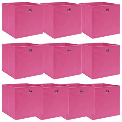 vidaXL Aufbewahrungsboxen 10 Stk. Rosa 32x32x32 cm Stoff