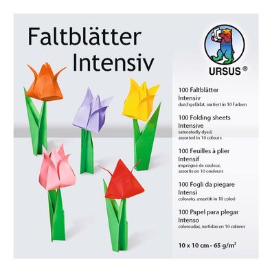 URSUS Falten Faltblätter intensiv, sortiert, 65g, 10x10cm