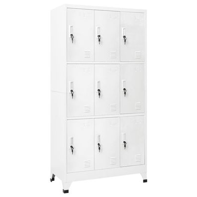 vidaXL Schließfachschrank mit 9 Fächern Stahl 90x45x180 cm Grau