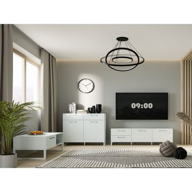 Wohnzimmer Simke 20 Secret Grey 3-teilig Lowboard Sideboard Couchtisch