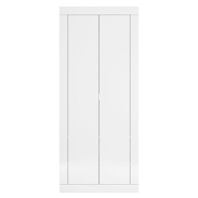 Garderobenschrank Badin 50 weiß Hochglanz 78x185x35 cm Schuhschrank