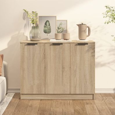 vidaXL Sideboard Sonoma-Eiche 90,5x30x70 cm Holzwerkstoff
