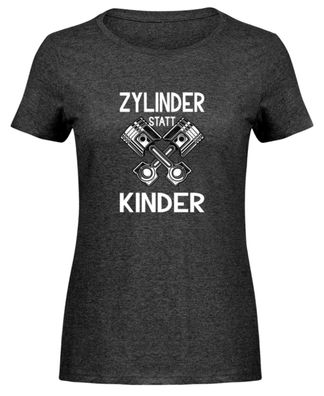 Zylinder statt Kinder - Damen Melange Shirt