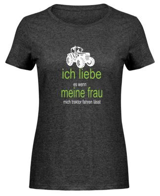 Landwirt Ich liebe es wenn mein Frau - Damen Melange Shirt-JCRSYUJ5