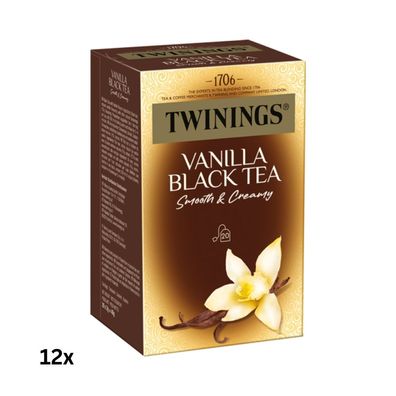 Twinings Vanilla, Schwarztee, Teebeutel im Kuvert, 0,48kg (12x40g)