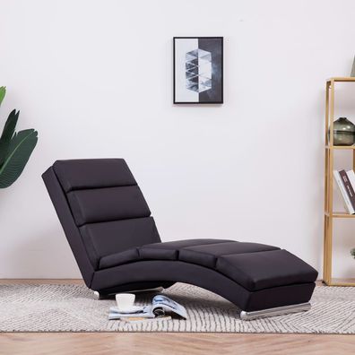 vidaXL Chaiselongue Braun Kunstleder