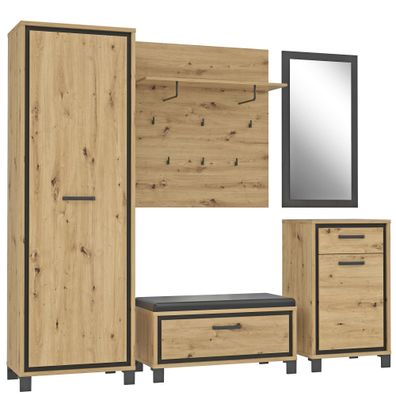 Garderobe Trace 40 Artisan Eiche 230x200x45 cm Flurmöbel Dielensets