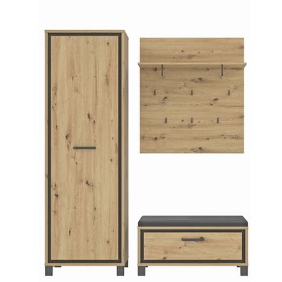 Garderobe Trace 41 Artisan Eiche 190x200x45 cm Flurmöbel Dielensets