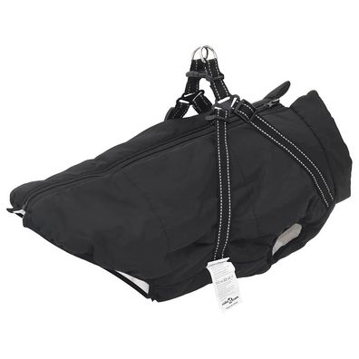 vidaXL Hundemantel mit Geschirr Wasserdicht Reflektierend Schwarz 5XL