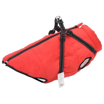 vidaXL Hundemantel mit Geschirr Wasserdicht Reflektierend Rot 5XL